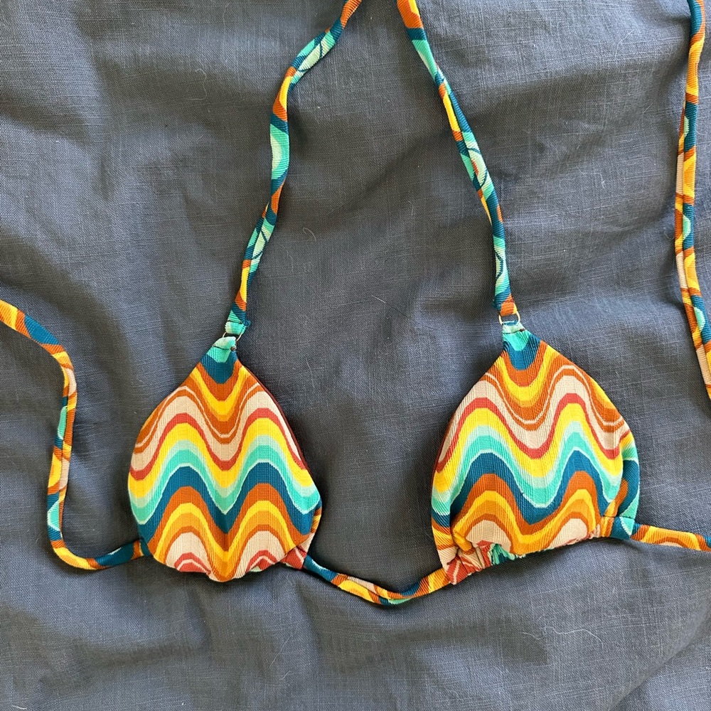 Vitamin A Colorful Wave Pattern Bikini Top